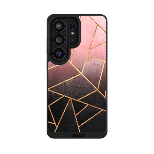 Samsung Galaxy S26 Ultra NIVOpure Pinker und Schwarzer Stein Gold Druck