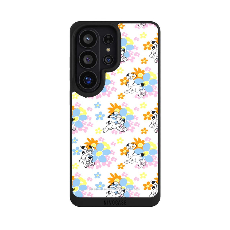 Galaxy S26 Ultra NIVOpure Idéfix sur fleurs colorées