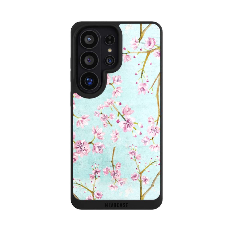 Galaxy S26 Ultra NIVOpure Kirschblütenzweigmuster Hellblau