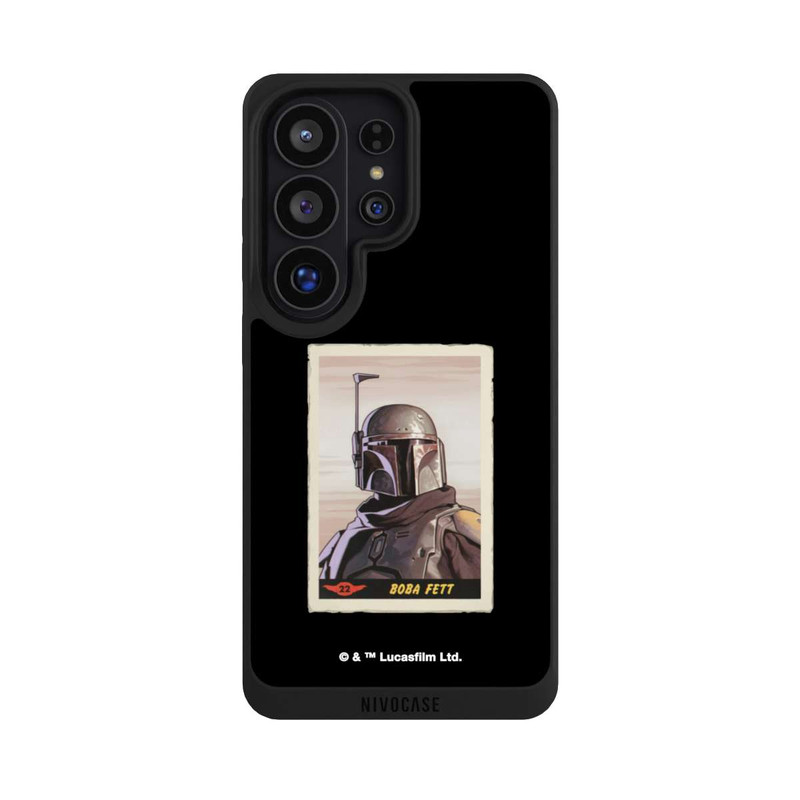 Galaxy S26 Ultra NIVOpure Boba Fett Badges Schwarzer Hintergrund