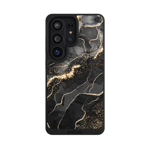 Samsung Galaxy S26 Ultra NIVOpure Look Spirales de Marbre Sombre &amp; Or