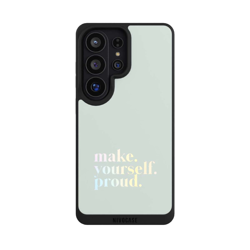 Galaxy S26 Ultra NIVOpure Make Yourself Proud Zitat-Minze und Farbverlauf