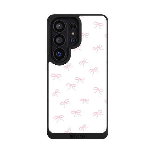 Samsung Galaxy S26 Ultra NIVOpure Schleifen Muster Rosa Weiß
