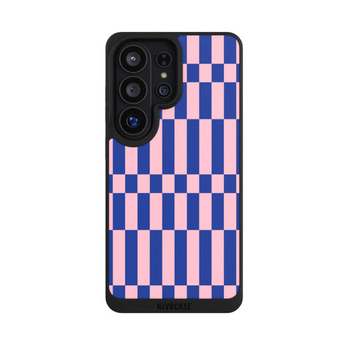 Samsung Galaxy S26 Ultra NIVOpure Checked Abstract Bold Electric Blue and Pink Color Block