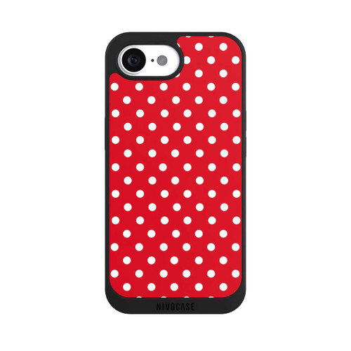 Apple iPhone 17e NIVOpure Polka Dots Dunkelrot und Weiß