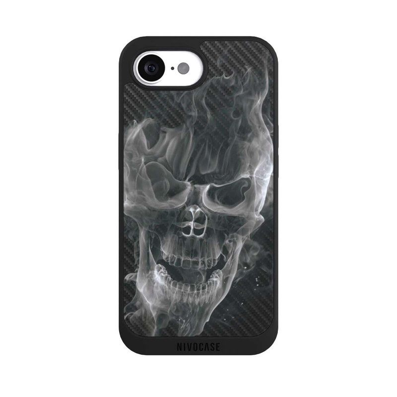 iPhone 17e NIVOpure rauchender Totenkopf Carbon