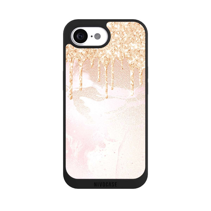 iPhone 17e NIVOpure Gouttelettes Scintillantes Look Rose Gold