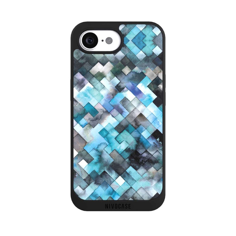 iPhone 17e NIVOpure stimmungsvolles geometrisches Muster blau