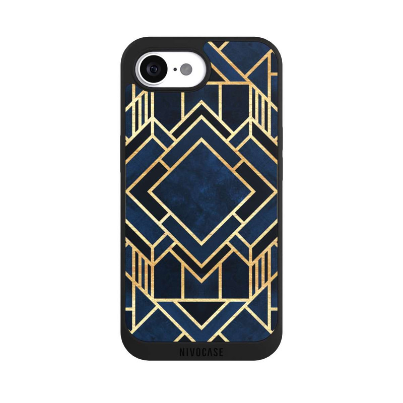 iPhone 17e NIVOpure Art Deco Blue Gold Print