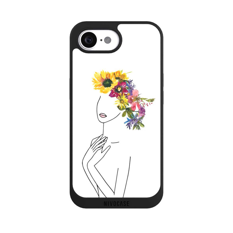 iPhone 17e NIVOpure Line Art Frau mit Blumenkrone