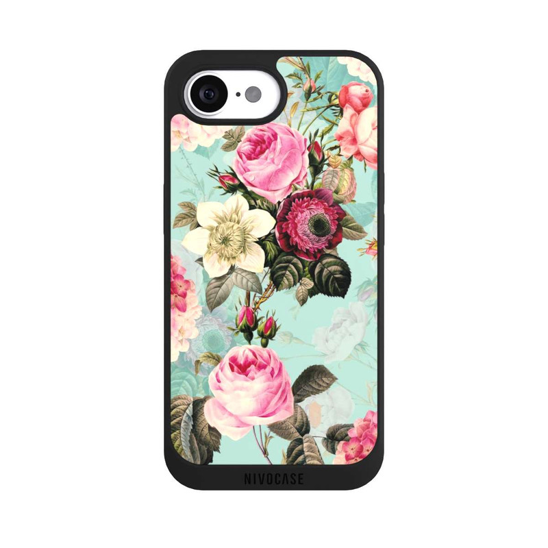 iPhone 17e NIVOpure Türkisfarbene Rosentapete