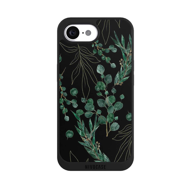 iPhone 17e NIVOpure Feuilles d'Eucalyptus Fond Noir