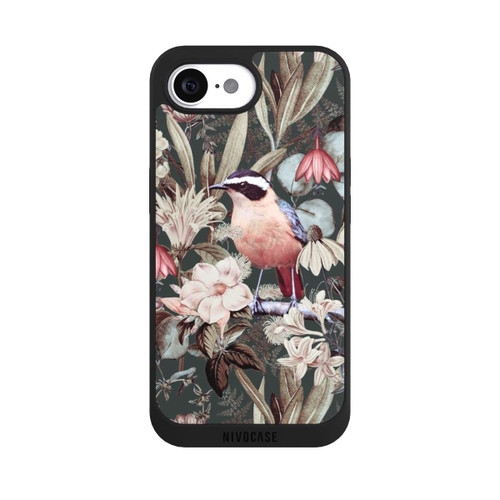 Apple iPhone 17e NIVOpure Orangefarbener Vogel im Vintage Blumenmuster