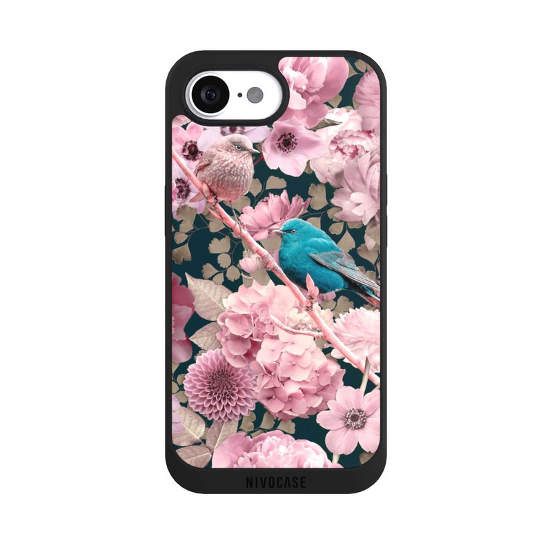 iPhone 17e NIVOpure Spatzen im rosa Blumenmuster