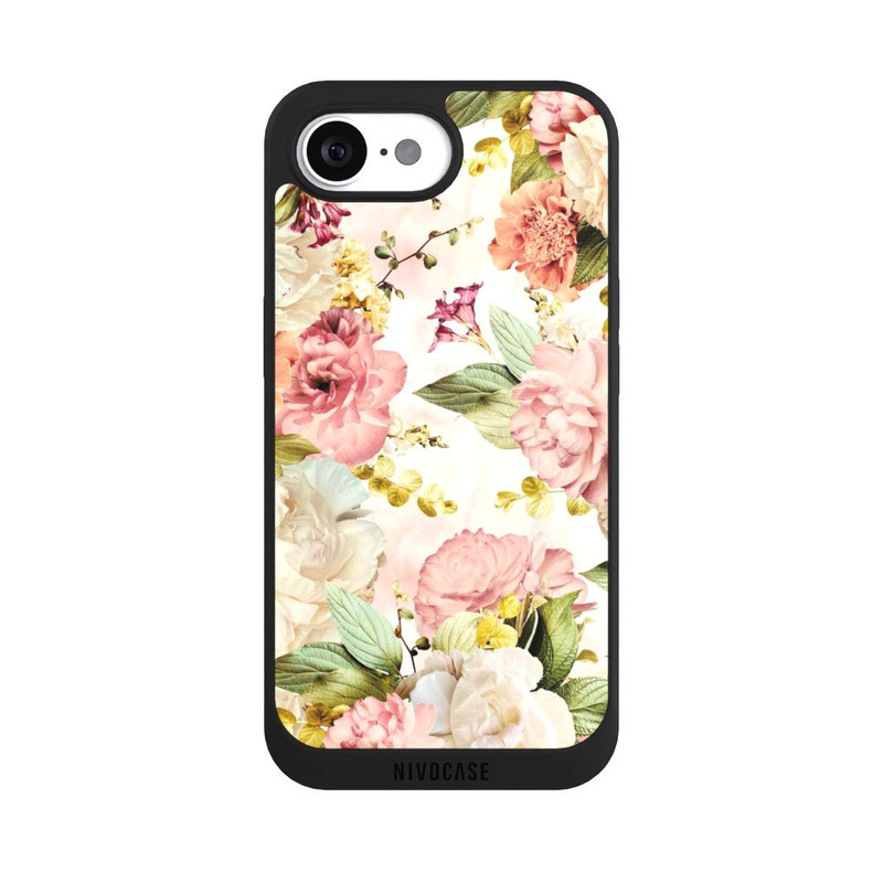 iPhone 17e NIVOpure Cadre fleur pivoines beige