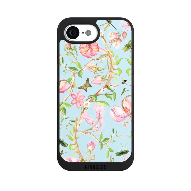 iPhone 17e NIVOpure Vintage botanische Blumen in blau