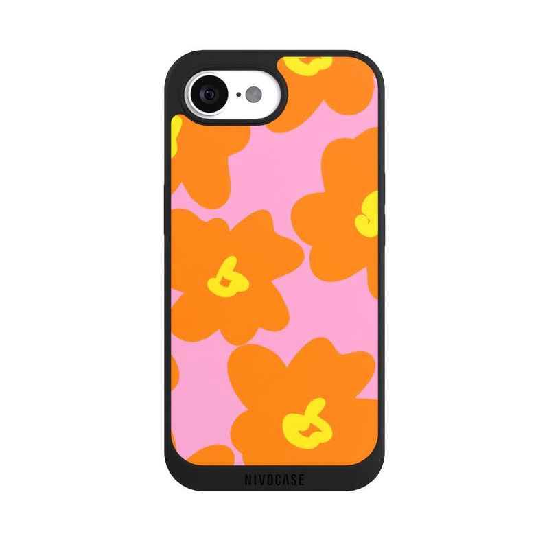 iPhone 17e NIVOpure Retro floral pattern pink and orange