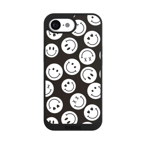 Apple iPhone 17e NIVOpure Smiles Emotes Pattern Black And White