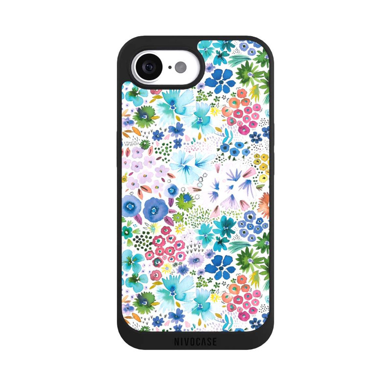iPhone 17e NIVOpure Kunstvolle kleine Frühlingsblumen blau