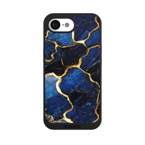 Apple iPhone 17e NIVOpure Blaue Marmor Gold Druck