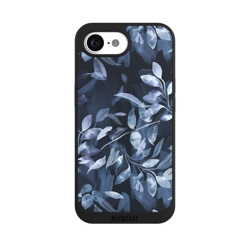 iPhone 17e NIVOpure Mystische Aquarellblätter marineblau