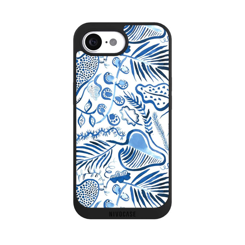 iPhone 17e NIVOpure Tropical Forest Leaves Blue