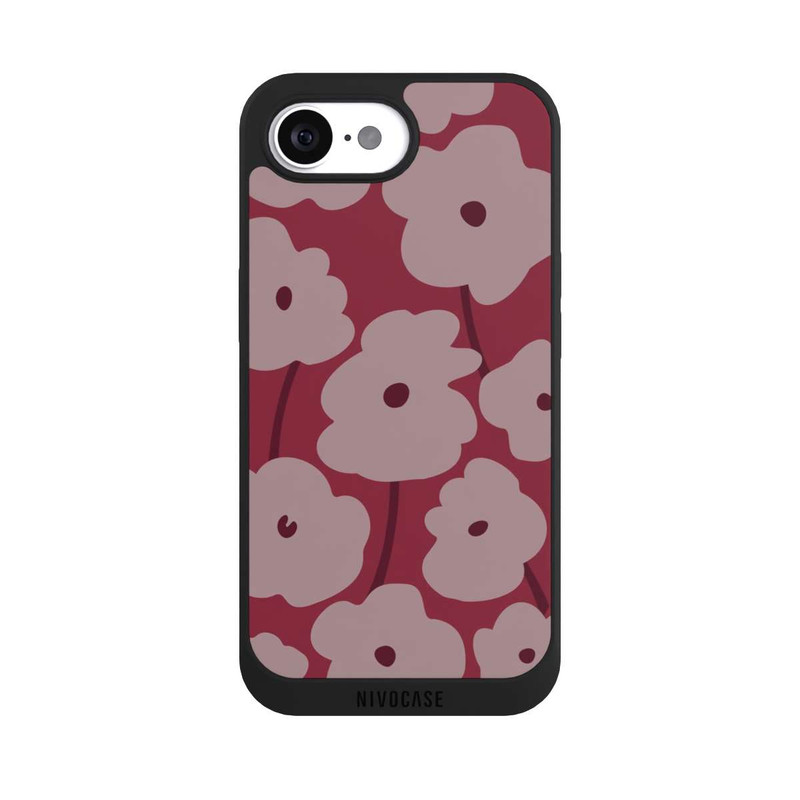 iPhone 17e NIVOpure Minimalistische Blumen Bordeaux