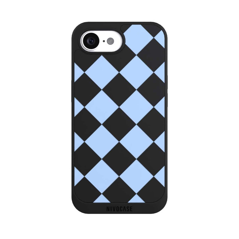 iPhone 17e NIVOpure Checked Pattern Light Blue without Background