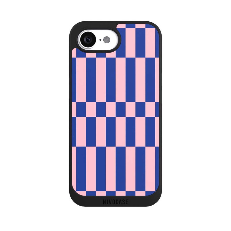 iPhone 17e NIVOpure Checked Abstract Bold Electric Blue and Pink Color Block