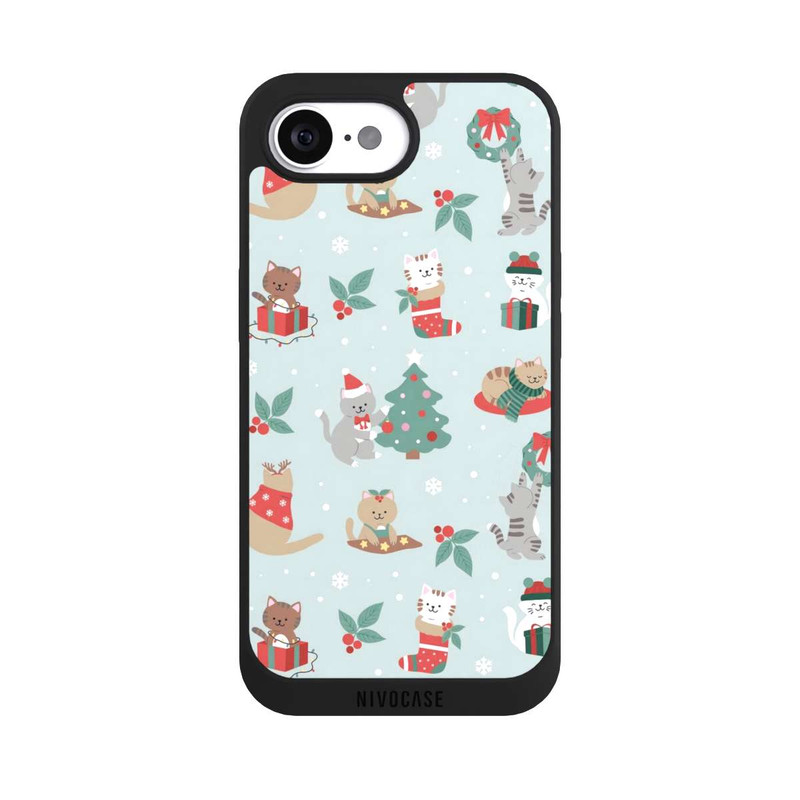 iPhone 17e NIVOpure festliche Katzen im Winterwunderland