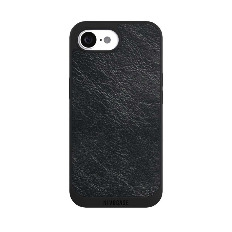 iPhone 17e NIVOpure Schwarzer Lederlook Hintergrund