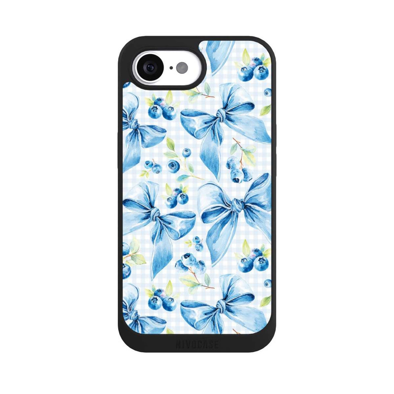 iPhone 17e NIVOpure Blaue Schleifen und Blaubeeren mit KI