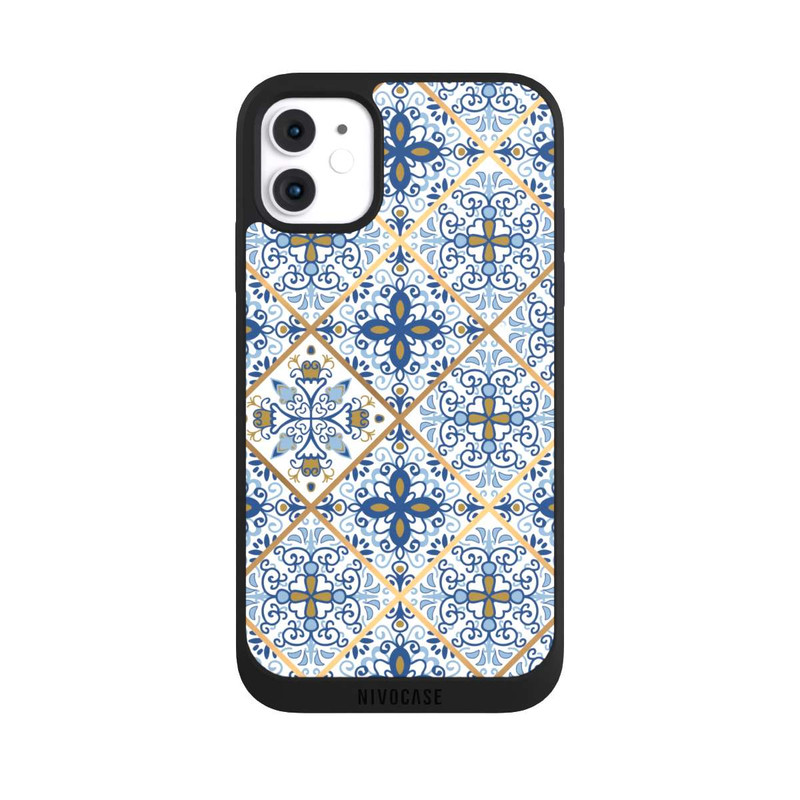 iPhone 11 NIVOpure Mosaik Blau-Gold Look