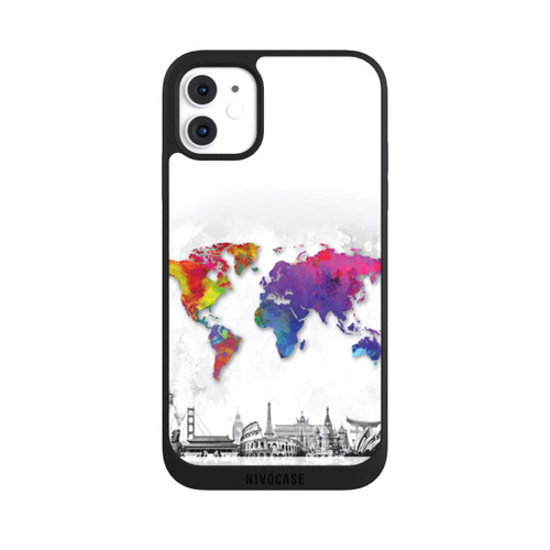 Apple iPhone 11 NIVOpure Weltkarte mit Skyline