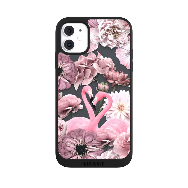 iPhone 11 NIVOpure Flamants roses en motif de fleurs