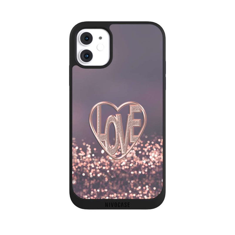 iPhone 11 NIVOpure LOVE Glitzerrosa