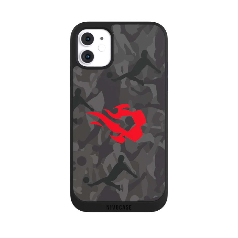 iPhone 11 NIVOpure Belgian Red Flames Camouflage Grey