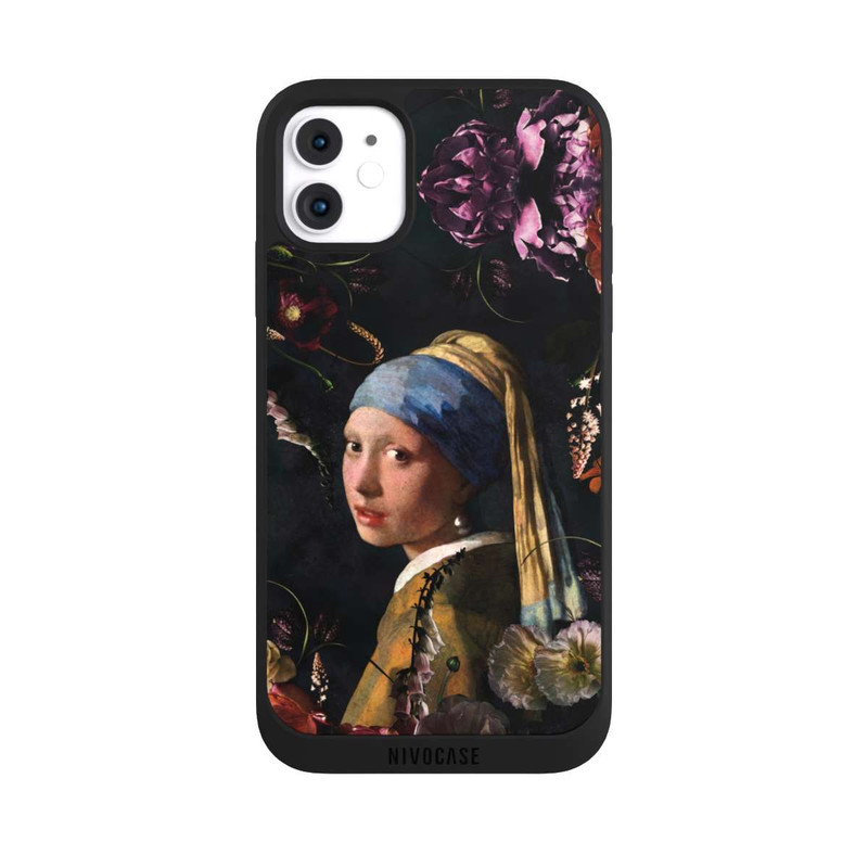 iPhone 11 NIVOpure Fille avec une boucle d'oreille en perles Roses