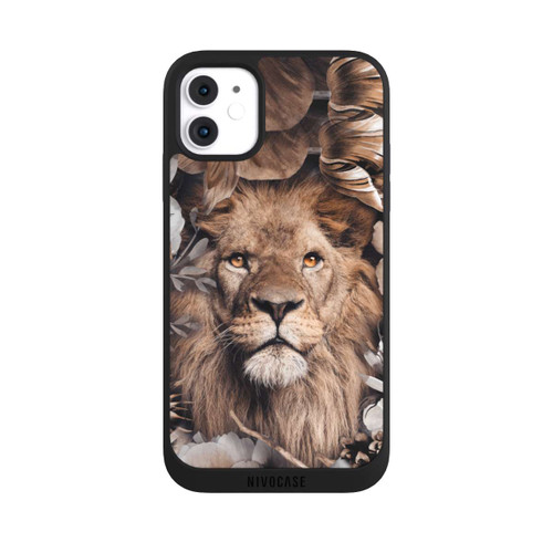 Apple iPhone 11 NIVOpure Löwe Blumenrahmen Beige