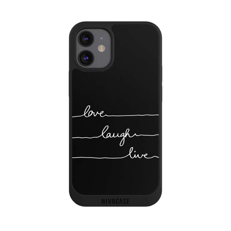 iPhone 12 mini NIVOpure Love Laugh Live weiß/schwarz