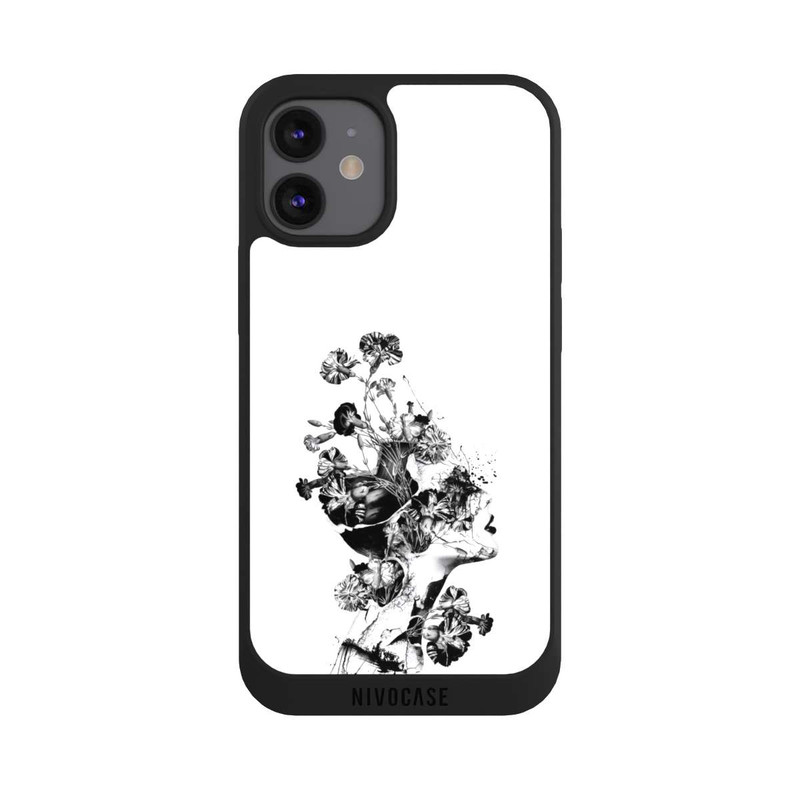 iPhone 12 mini NIVOpure Gebrochen Schwarz/Weiß