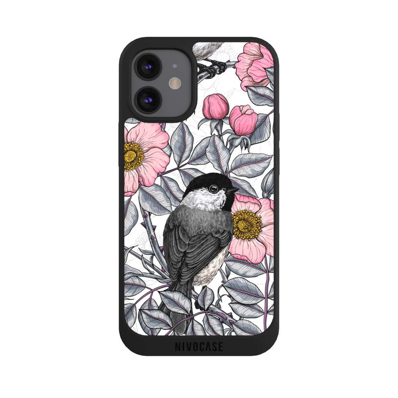 iPhone 12 mini NIVOpure Mésanges et rosier sauvage
