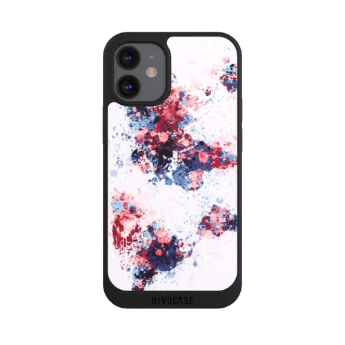 Apple iPhone 12 mini NIVOpure World Map Paint Splashes Blue Red