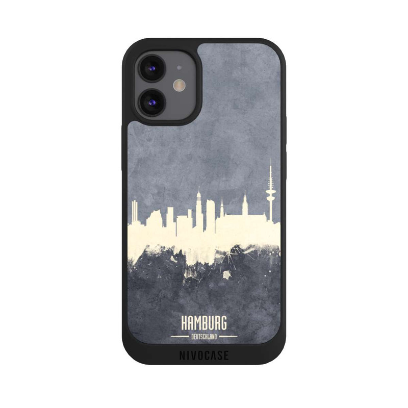 iPhone 12 mini NIVOpure Hamburg Skyline Grau