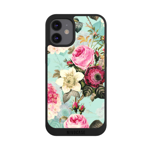 Apple iPhone 12 mini NIVOpure Türkisfarbene Rosentapete