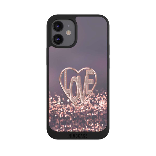 Apple iPhone 12 mini NIVOpure LOVE Glitzerrosa