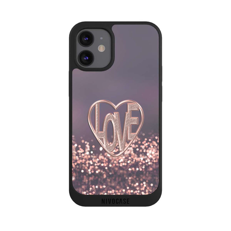 iPhone 12 mini NIVOpure Love Glitter Pink