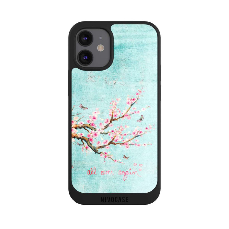 iPhone 12 mini NIVOpure Kirschblütenbaummuster Blau