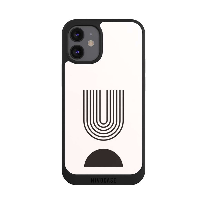 iPhone 12 mini NIVOpure Moderne Kunst Schwarze Linien