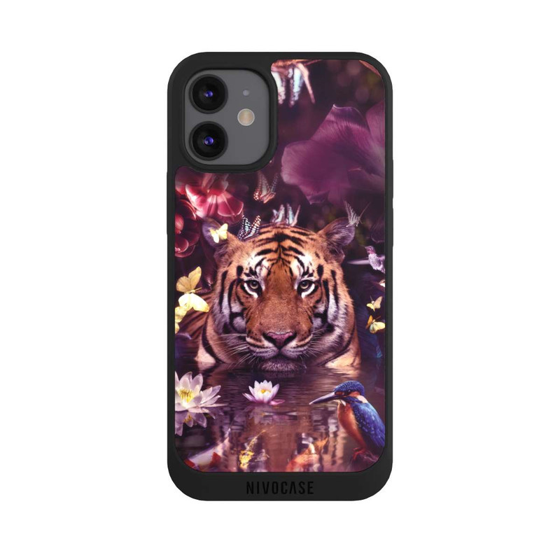 iPhone 12 mini NIVOpure Tiger Blumenrahmen